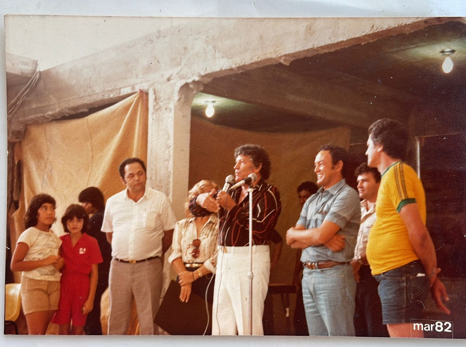 Evento com presença de personalidade, março de 1982